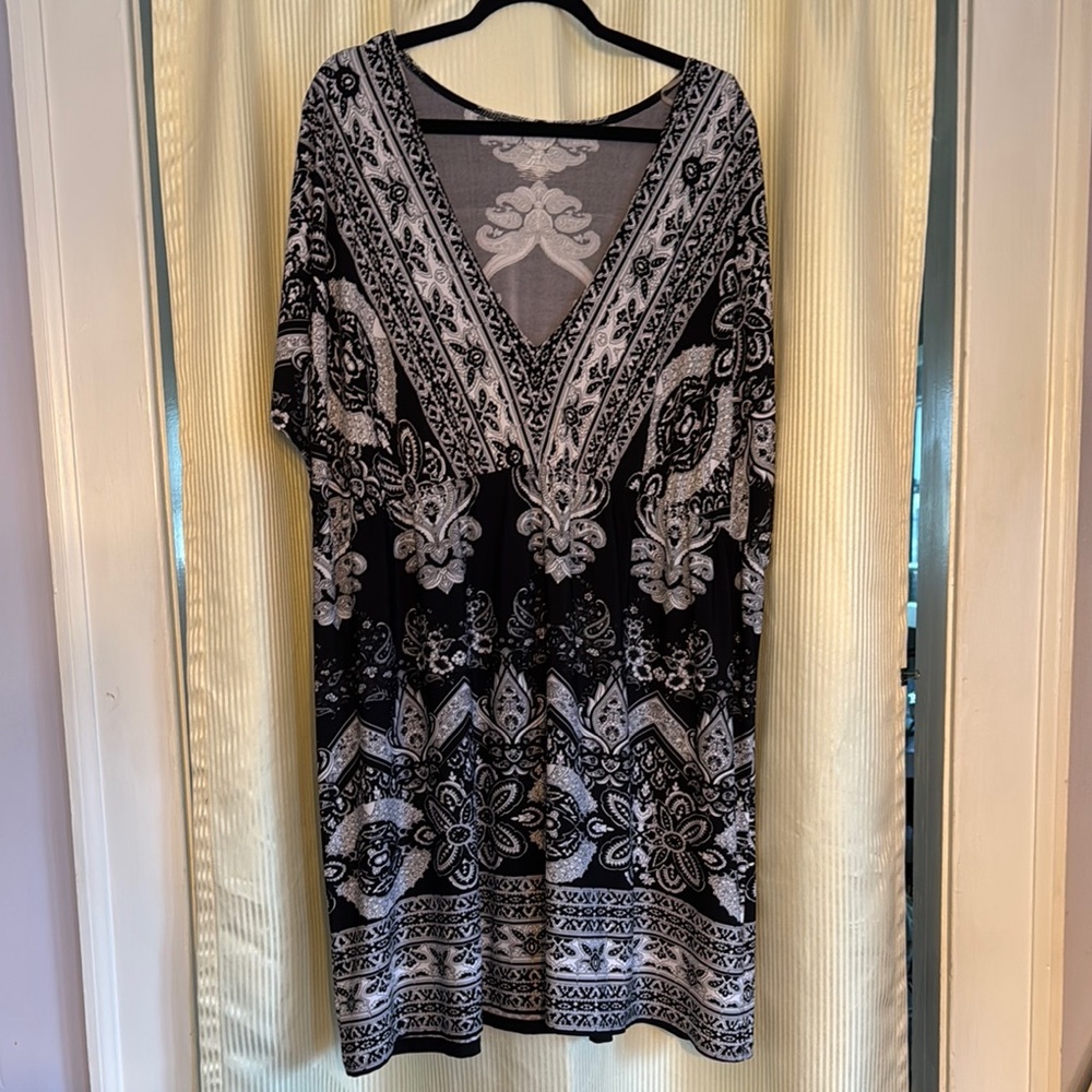 Lane Bryant Black and White Midi Dress